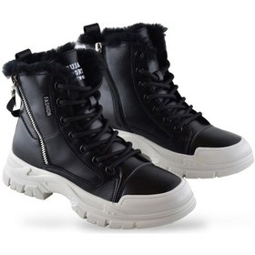 Resim Guja 23k310-16 Tam Ortopedik Günlük Kadın Bot Ayakkabı Bayan Spor Kürklü Bot Siyah-beyaz Siyah - Beyaz 
