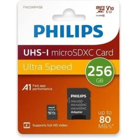 Resim Philips FM25MP45B/00 256GB CLASS10 Uhs-I U1 Tf Adaptörlü Micro Sdxc Hafıza Kartı 