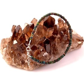 Resim Siyah Opal Taşı Gümüş Bileklik - 3 mm 