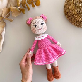 Resim Amigurumi Topuzlu Bebek - Fuşya 