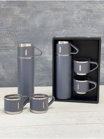 Resim Mio Life Kahve 3 Bardaklı Paslanmaz Çelik Gri 