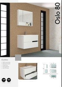 Resim Evros Oslo 80 Cm Banyo Dolabı Beyaz 