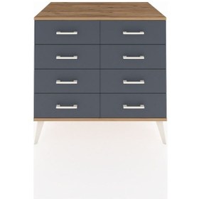 Resim Kronos Şifonyer 8 Çekmeceli 88x59x80 Antrasit-çam/antrasit Çam/antrasit 