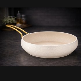 Resim Lavonni Caldora 24 Cm Gold Saplı Krem Güveç Tava Yanmaz Yapışmaz 