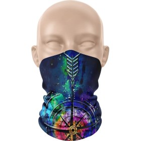 Resim Dair Aksesuar Pusula Simge Desenli Bandana Boyunluk Outdoor Balaklava 