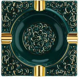 Resim Lubinski Kabartma Motif Porselen Puro Küllüğü Yeşil/gold 4lü 