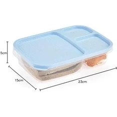 Resim Karokstore 3 Bölmeli Kapaklı Sefer Tası Pratik Gıda Saklama Erzak Kabı - Kahvaltılık 