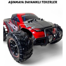 Resim 40km/h Hız Yapan 4wd 4x4 Extreme Thunder Metal Iç Aksam Uzaktan Kumandalı Araba Rc Model Araç Kırmızı 