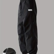 Resim MARVEL Erkekler için Outdoor Günlük Pantolon - Esnek Bel ve İp Detaylı, Yumuşak Konforlu Kumaş, Çok Cepli, Siyah Beyaz MARVEL Yazılı Baskı, Hiking, Bisiklet, Koşu, Spor Salonu & Günlük Kullanım İçin, Dayanıklı Yapı, Atletik Görünüm, Fitness Tutkunları 