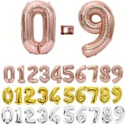 Resim 10 adet paket 16 inç (yaklaşık 40.6 cm) Altın, Gümüş ve gül altın numara balonları 0-9 alüminyum folyo balonu parti dekorasyonu için kullanılır ve doğum günü partileri, düğünler, gelin duşu nişan fotoğraf çekimleri, yıldönümleri için uygun malzemelerdir 