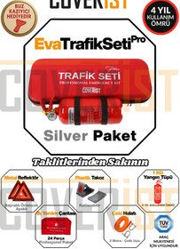 Resim COVERİST Eva Trafik Seti Plus - 1 KG Yangın Tüpü - 4 Yıllık - Kırmızı - Silver Paket 