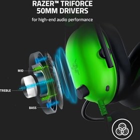 Resim Razer BlackShark V2 X - Çok Platformlu Kablolu Espor Kulaklığı (Triforce 50 mm Sürücüler, Gelişmiş Pasif Gürültü Engelleme, 7.1 Çevresel Ses, Hyperclear Kardioid Mikrofon) Yeşil 