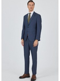 Resim İmza Lacivert Mono Yaka Esnek 6 Drop Comfort Fit Classic Takım Elbise 1001250152 Lacivert 