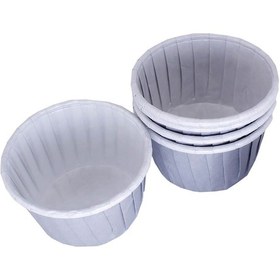 Resim Cupcake Kalıbı Büyük Boy Düz Renk 62x40 Mm 100 Adet Gri 