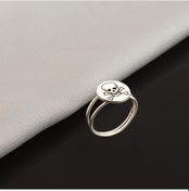 Resim Dkmn Gümüş 925 Ayar Gümüş Kuru Kafa Disk Yüzük 