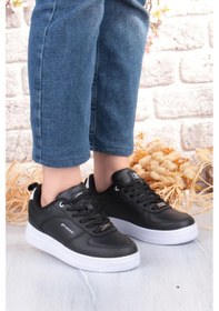 Resim M.p 252 6049 Rahat Hafif Orijinal Ürün Kadın Sneaker Spor Ayakkabı Siyah - Beyaz 