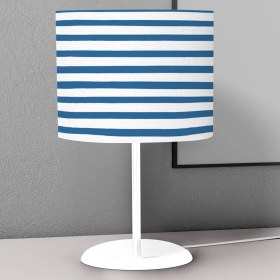 Resim instababyrooms Denizci Ayı Mavi Kırmızı Desenli Çocuk Odası Dijital Baskılı Çocuk Odası Masaüstü Abajur Avize 