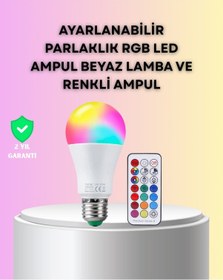 Resim Kumanda Destekli Çok Renkli Akıllı Led Ampul Renkli 