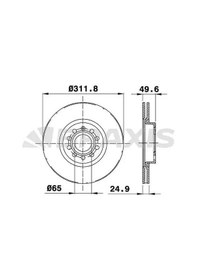 Resim Seat Ateca Fren Diski On 2016-2024 Braxıs Ae0025 2adettir 