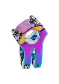 Resim Bisiklet Kısa Gidon Boğazı Wake Alüminyum Rainbow Rengarenk Yedek Parça 31,8mm Açık Gri 