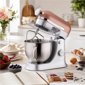 Resim Korkmaz Döküm Gövdesi ve Güçlü Motoru ile Pro Mix A470 1600 W 4.7 Lt Rosegold Stand Mikser 
