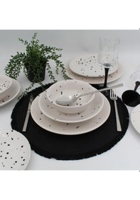 Resim Point 18 Parça 6 Kişilik Yemek Takımı Siyah 