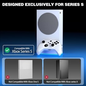 Resim Wall Mount for Xbox Series S, Xbox Series S Wall Mount Kit, with Detachable Controller Holder & Headphone Hanger & Dust Plugs Net kits, Metal Stand for Xbox Series S (NOT FOR XBOX ONE S) 
