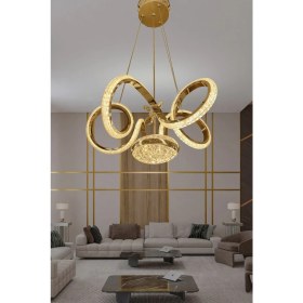 Resim Kıvrım Eliza Tek Toplu Simli Slikonlu Modern Oturma LED Avizesi 