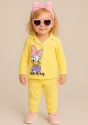Resim Sparrow Laurel Kız Bebek Daisy Duck Baskılı Önden Düğmeli Pijama Takımı ,alt Üst Gecelik Takımı (6-18 Ay) 