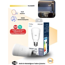 Resim Yeelight Xiaomi Yeelight W3 Led Akıllı Ampul E27 (Ayarlanabilir Sarı) 
