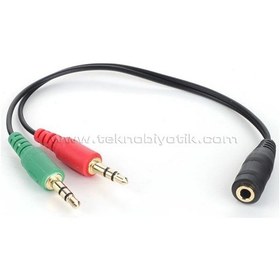 Resim Dark 2X3.5Mm Stereo Erkek - 3.5Mm Stereo Dişi Y Kablo Dk-Cb-Auc0 