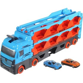 Resim Erzi Oyuncak Taşıyıcı Tır Dev Boy 200 cm Uzunluk 2 Adet Araba 