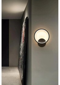 Resim Aura Siyah Renk Gün Işığı Ledli Hol Banyo Mutfak Duvar Aplik Siyah 