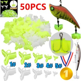Resim [50 Adet Balıkçılık İğne Koruyucusu] 50 Adet Balıkçılık İğne Koruyucu Kovanlar, ABS Plastik Koruyucu, Canlı Yem ve Arma İçin, Oltacılar İçin Malzeme Kutusu Temel Eşyaları ile 