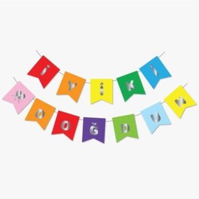 Resim Renkli Gümüş Iyi Ki Doğdun Yaldızlı Banner 