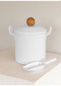 Resim The Mia Stripe Bakliyat Ve Deterjan Saklama Kabı Beyaz 