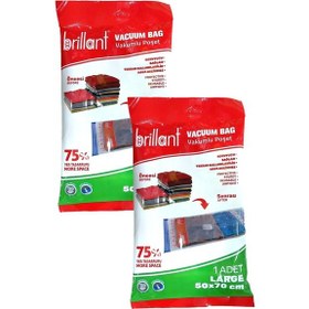 Resim Brillant Vakumlu Hurç, 2li Set, Large Boy 50x70 Şeffaf 