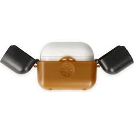 Resim Apple Airpods 3 (3.nesil) Basmalı Kılıf - Kahverengi-Siyah 