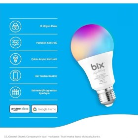 Resim Sl-01 Aura Çok Renkli 9W Rgb Wifi-Bluetooth Uzaktan Kontrollü Akıllı Ampul 