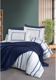 Resim Fontana Çift Kişilik Yatak Örtülü Nevresim Takımı Mavi 