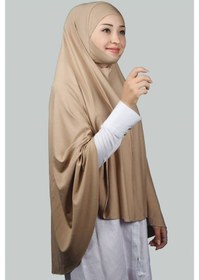 Resim Altobeh Hazır Türban Peçeli Pratik Eşarp Tesettür Nikaplı Hijab - Namaz Örtüsü Sufle (5XL) - Koyu Bej 