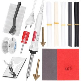 Resim Padalink Otomobil Tampon Tamir Seti: Plastik Kaynak Makinesi Plastik Kollü Düz Uç + Fantezi Malzemeler, 220v Avrupası Şarjı, Hızlı Tamir Ve Yumuşatma 