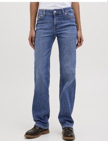 Resim Jack & Jones Kadin Slim Straight Jean - Nice - 12275469 Medium Blue Denim 