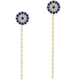 Resim Nazar Boncuklu Sallantılı İğne Küpe Guler10001373 