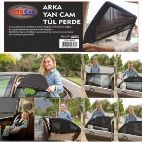 Resim PINUKS Yan Cam Tül Perde Siyah Kapıya Geçme Adet Oto Aksesuar Premium 