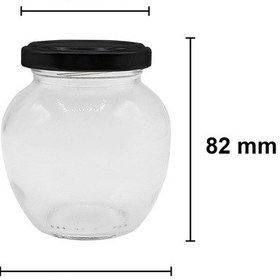 Resim 210 Ml Metal Siyah Kapaklı 210 Cc Cam Konserve Yumurta Kavanoz 1 Adet 