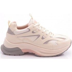 Resim Dgn 30163 Kadin Bağcikli Spor Ayakkabi 30163-2027-R15424 Bej - Ekru 