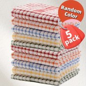 Resim 5/10 Adet Renkli Ekose Mutfak Havlusu - Yatak Odası, Banyo ve Dış Mekan Kullanımı İçin Emici, Yeniden Kullanılabilir Temizlik Bezleri (Kırmızı, Beyaz, Turuncu, Mavi, Yeşil), Çekmez Kumaş, Polyester Malzeme 