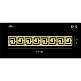 Resim D-13 Altın 83 x 5 cm Sibu Aynalı Pleksi Mobilya Dolap Süsü 