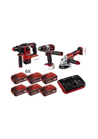 Resim Einhell PLUS2 Matkap Vidalama + Taşlama + Kırıcı Delici + 6 Akülü Set 